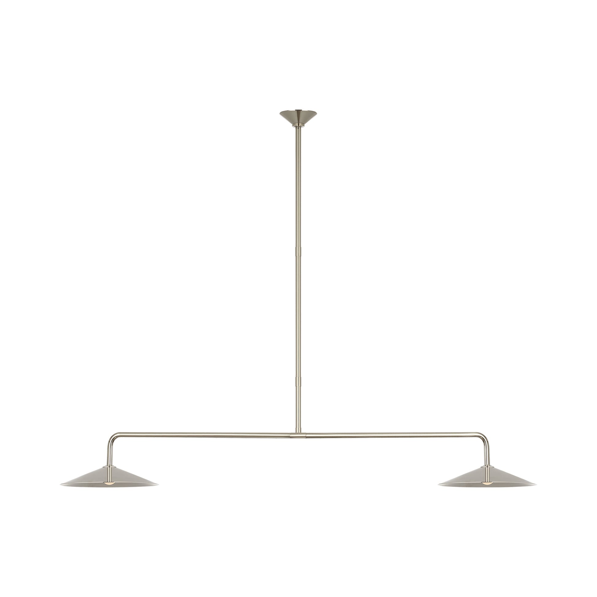 Ponce LED Linear Pendant Light in Polished Nickel/Polished Nickel.