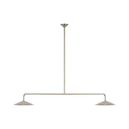 Ponce LED Linear Pendant Light in Polished Nickel/Polished Nickel.