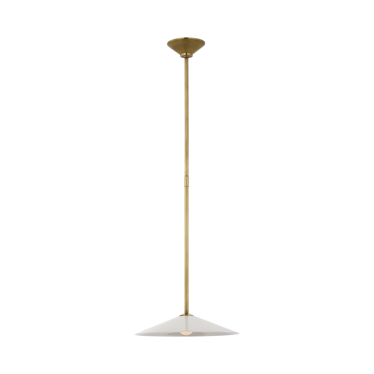Ponce LED Pendant Light in Hand-Rubbed Antique Brass/White Glass (Small).