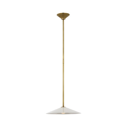 Ponce LED Pendant Light in Hand-Rubbed Antique Brass/White Glass (Small).