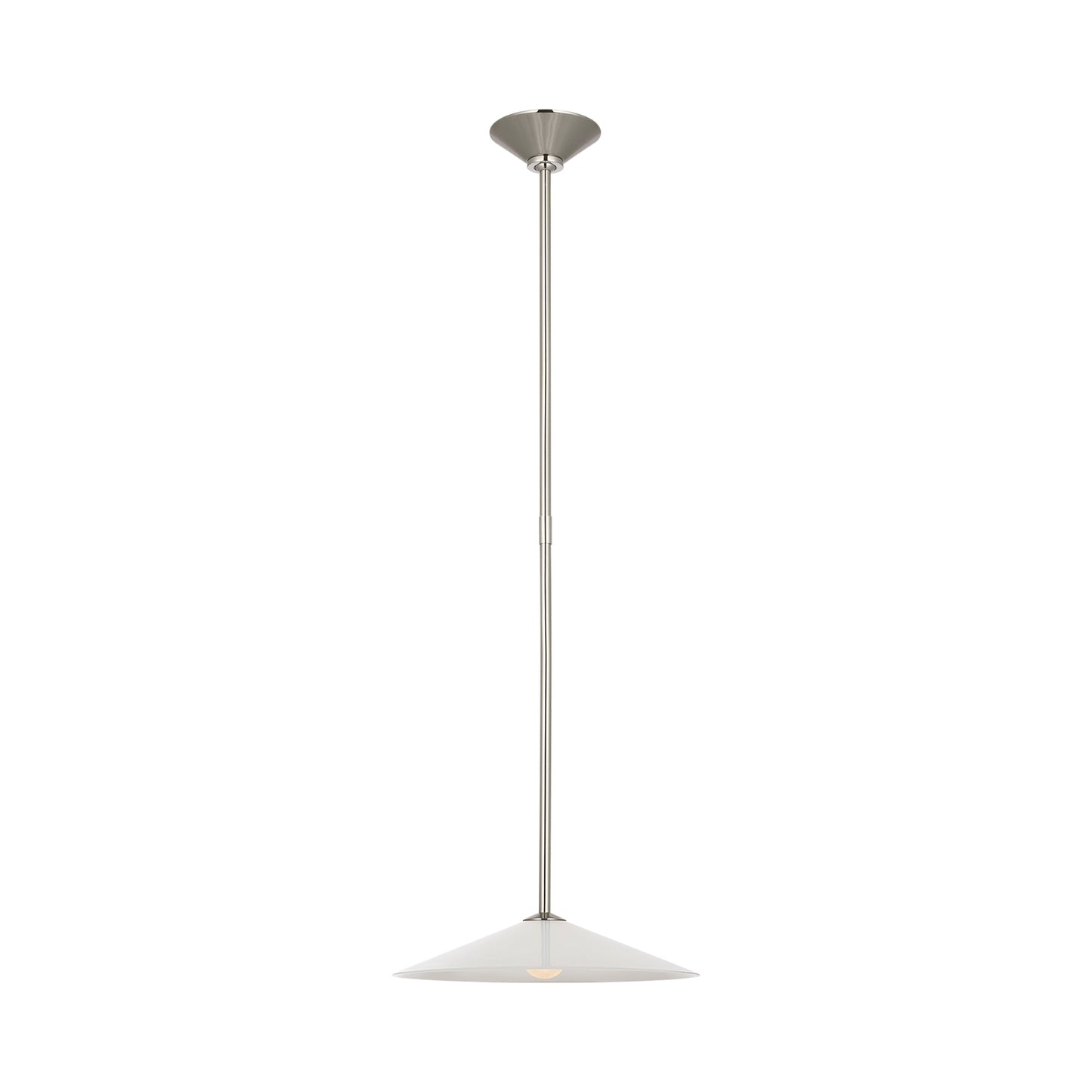 Ponce LED Pendant Light in Polished Nickel/White Glass (Small).