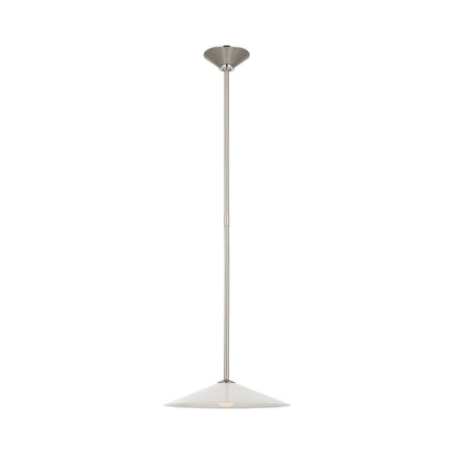 Ponce LED Pendant Light in Polished Nickel/White Glass (Small).