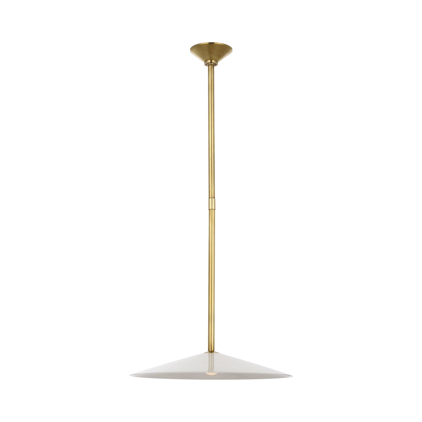 Ponce LED Pendant Light in Hand-Rubbed Antique Brass/White Glass (Large).