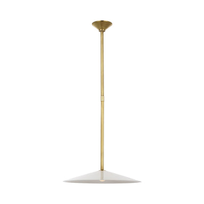 Ponce LED Pendant Light in Hand-Rubbed Antique Brass/White Glass (Large).
