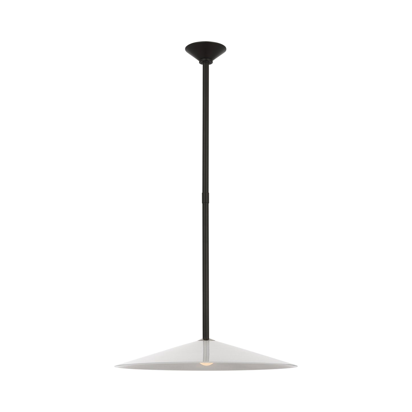 Ponce LED Pendant Light in Modern Iron/White Glass (Large).