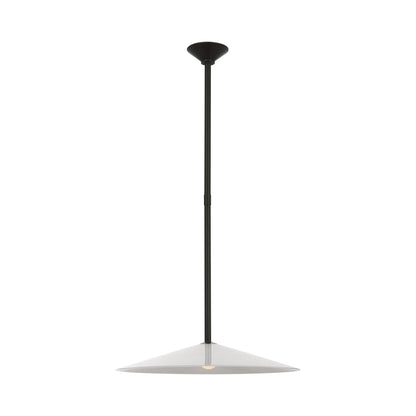 Ponce LED Pendant Light in Modern Iron/White Glass (Large).