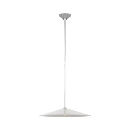 Ponce LED Pendant Light in Polished Nickel/White Glass (Large).