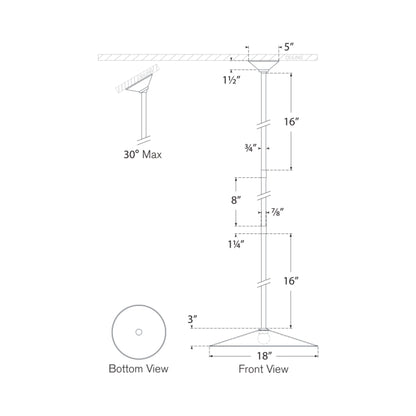 Ponce LED Pendant Light - line drawing.