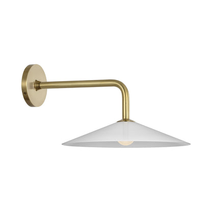 Ponce LED Wall Light in Hand-Rubbed Antique Brass/White Glass (17-Inch).