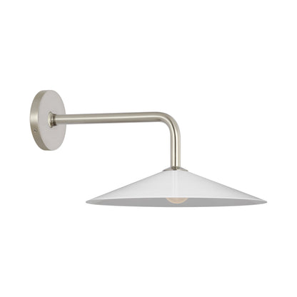 Ponce LED Wall Light in Polished Nickel/White Glass (17-Inch).