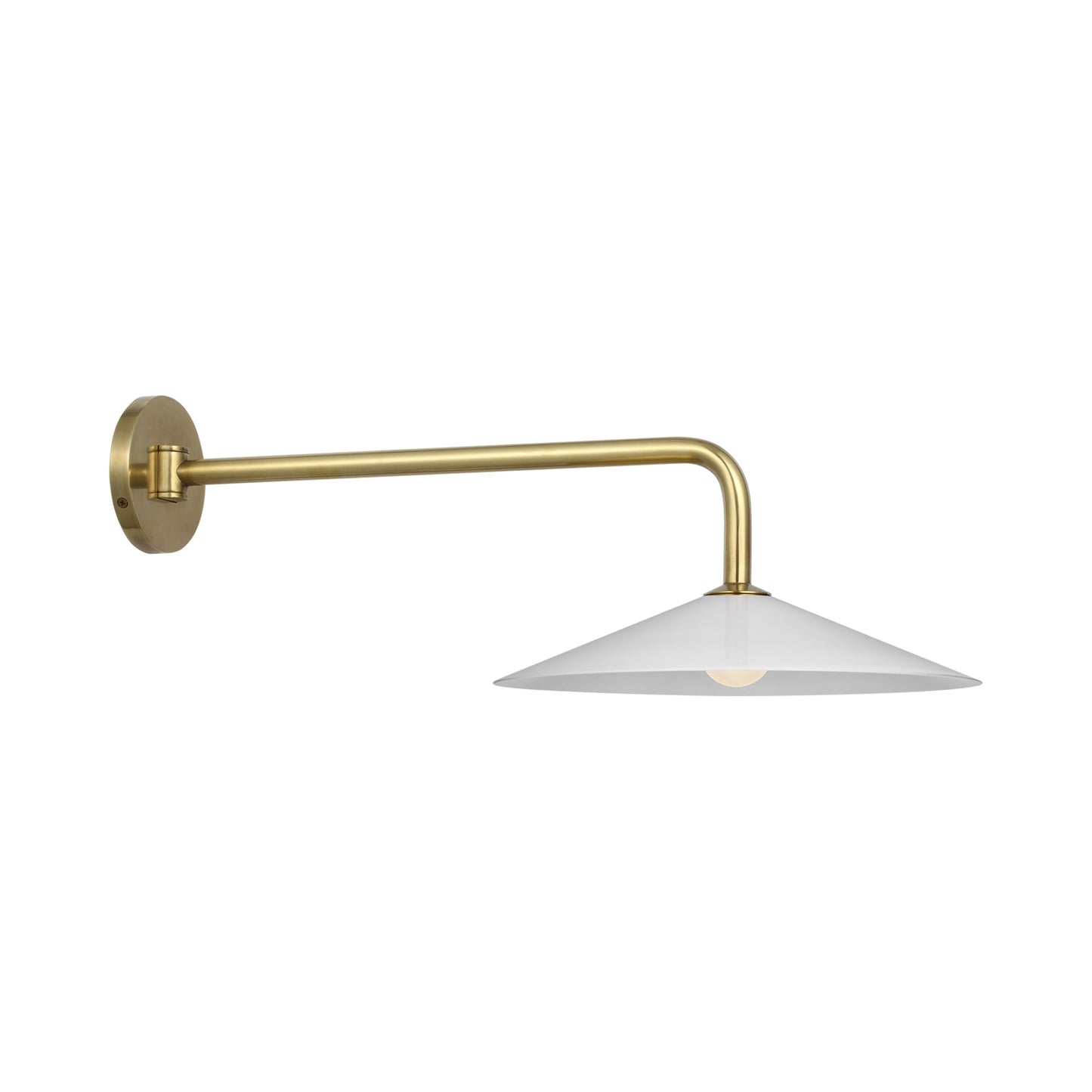 Ponce LED Wall Light in Hand-Rubbed Antique Brass/White Glass (23.75-Inch).