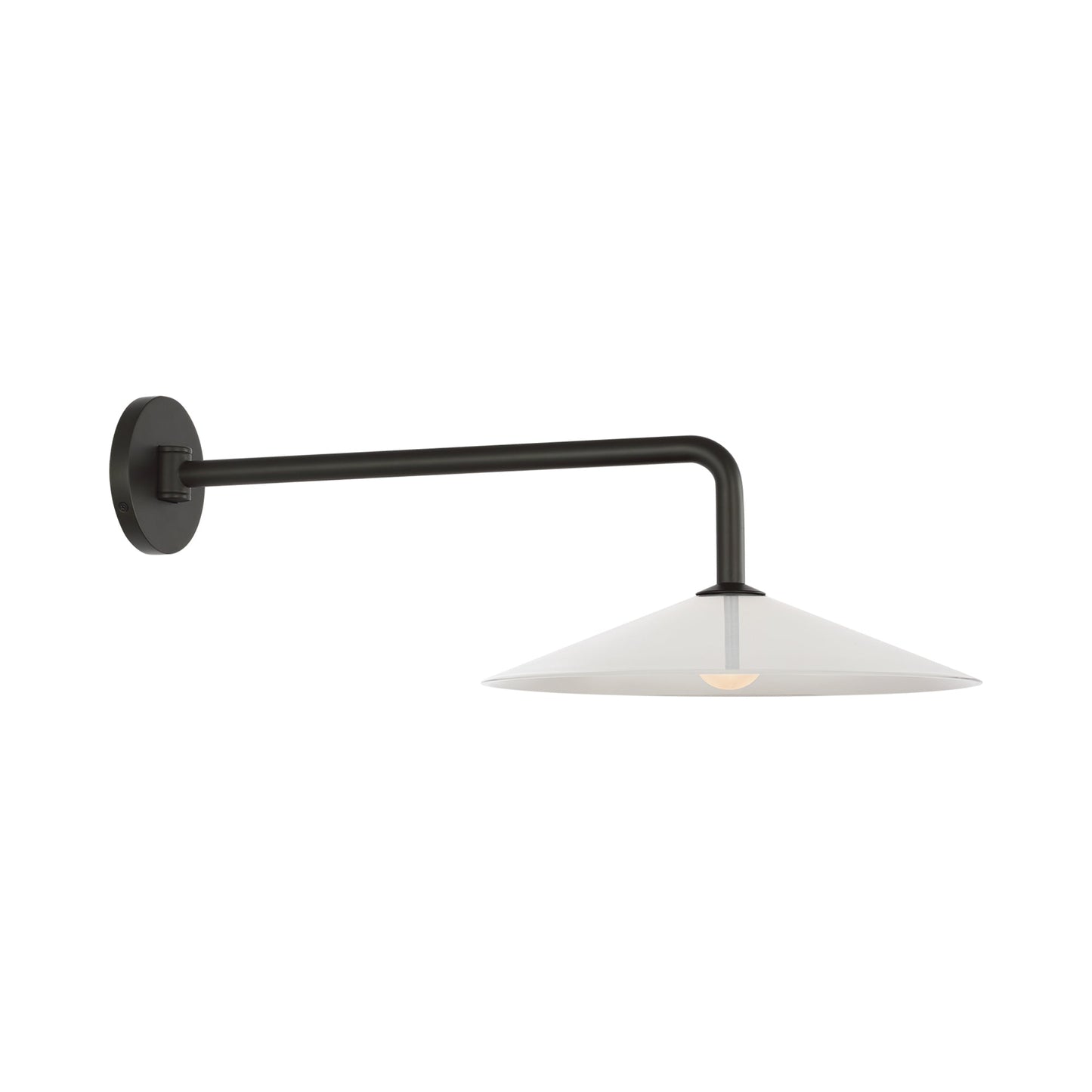 Ponce LED Wall Light in Modern Iron/White Glass (23.75-Inch).