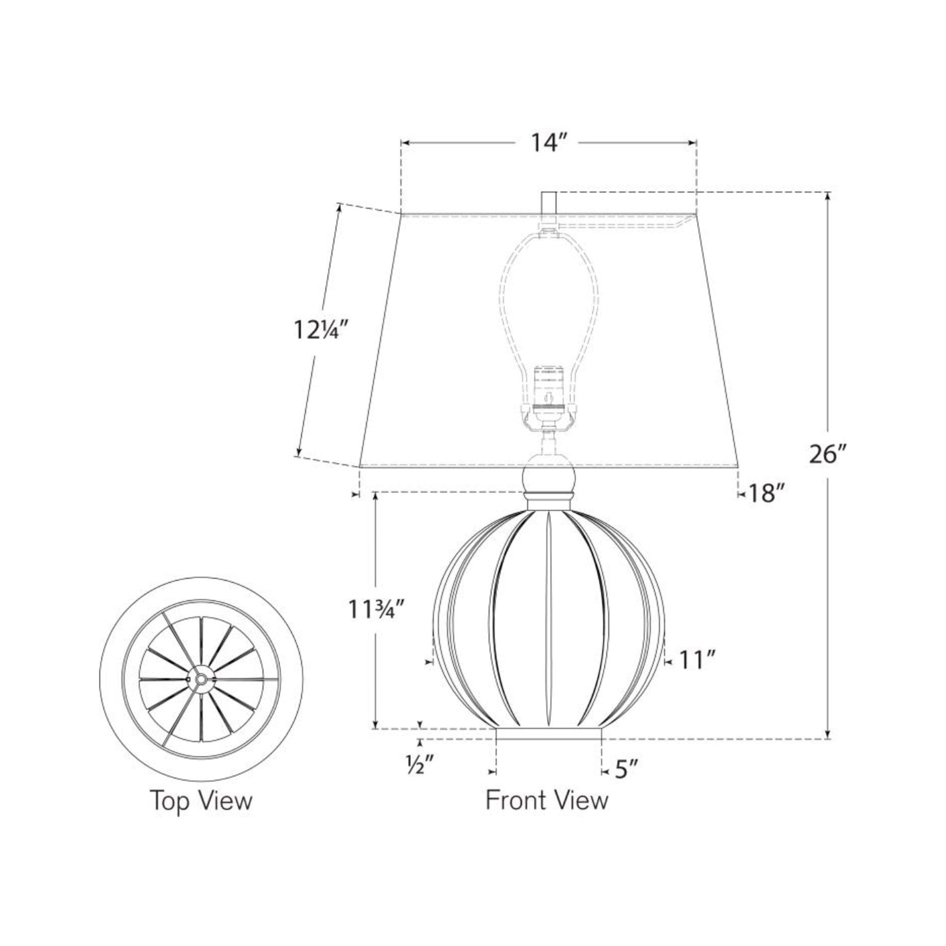 Ponteil Table Lamp - line drawing.