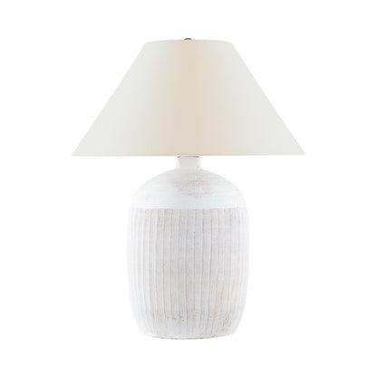Portis Table Lamp in White Wash Terracotta.