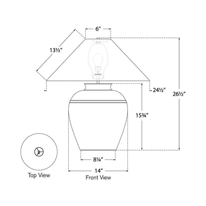 Prado Table Lamp - line drawing.