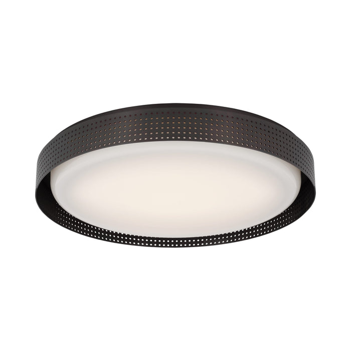 Precision LED Flush Mount Ceiling Light in Bronze/White Glass(18" Round).