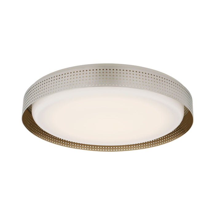 Precision LED Flush Mount Ceiling Light in Polished Nickel/White Glass(18" Round).