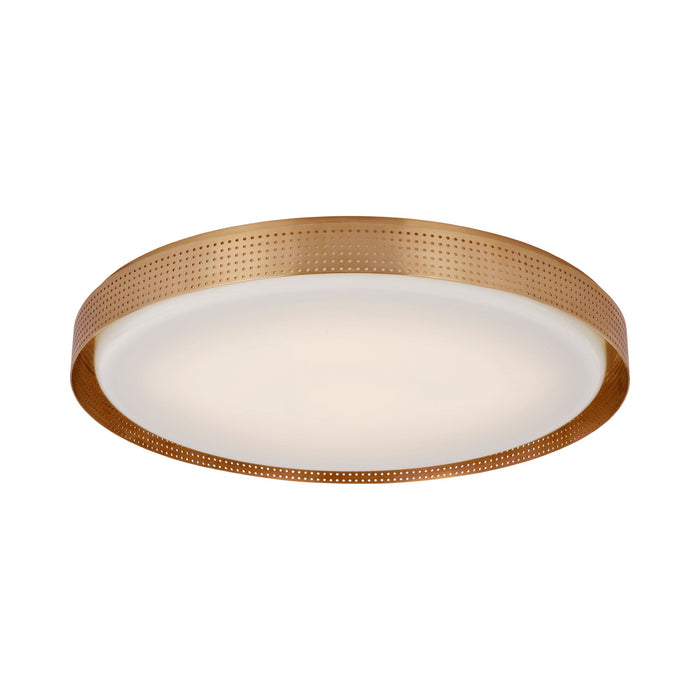 Precision LED Flush Mount Ceiling Light in Antique-Burnished Brass/White Glass(24" Round).