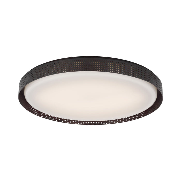 Precision LED Flush Mount Ceiling Light in Bronze/White Glass(24" Round).