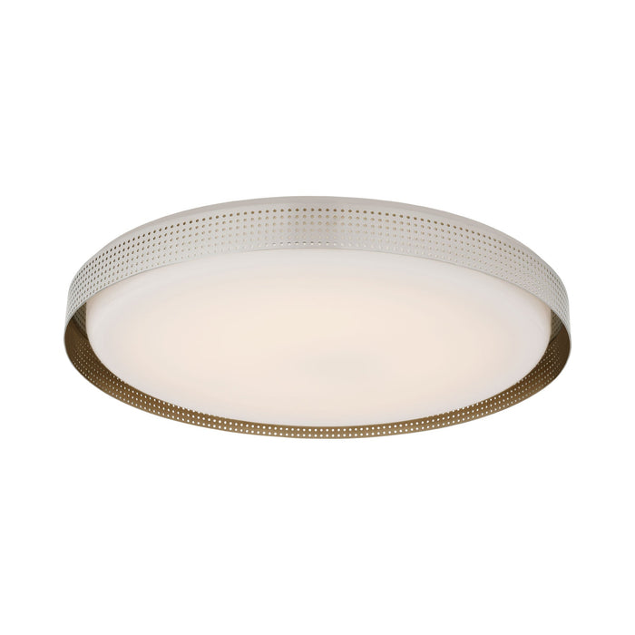 Precision LED Flush Mount Ceiling Light in Polished Nickel/White Glass(24" Round).