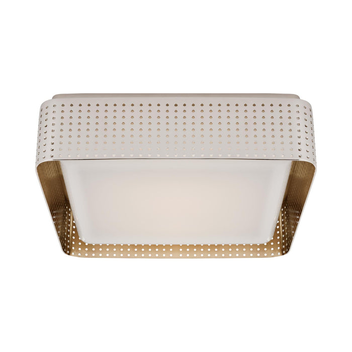 Precision LED Flush Mount Ceiling Light in Polished Nickel/White Glass(12.5" Square).