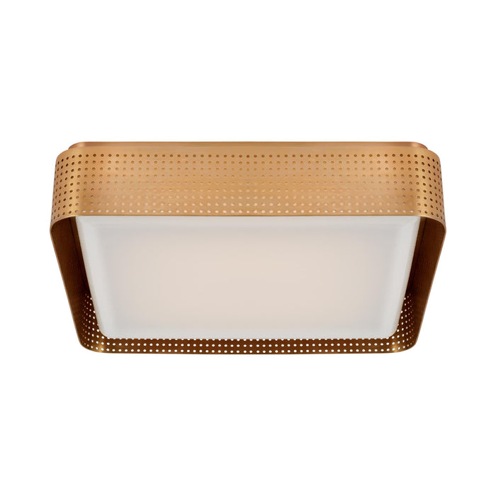 Precision LED Flush Mount Ceiling Light in Antique-Burnished Brass/White Glass(16" Square).