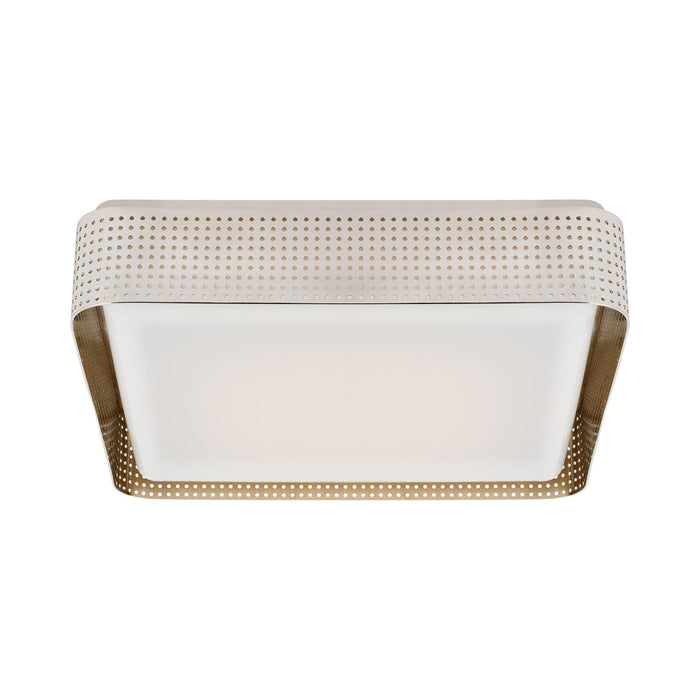 Precision LED Flush Mount Ceiling Light in Polished Nickel/White Glass(16" Square).