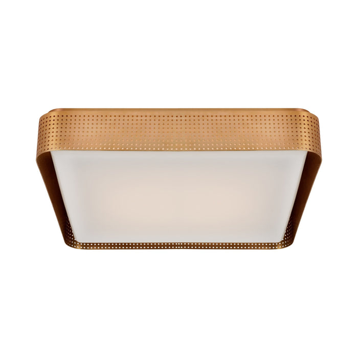 Precision LED Flush Mount Ceiling Light in Antique-Burnished Brass/White Glass(20" Square).