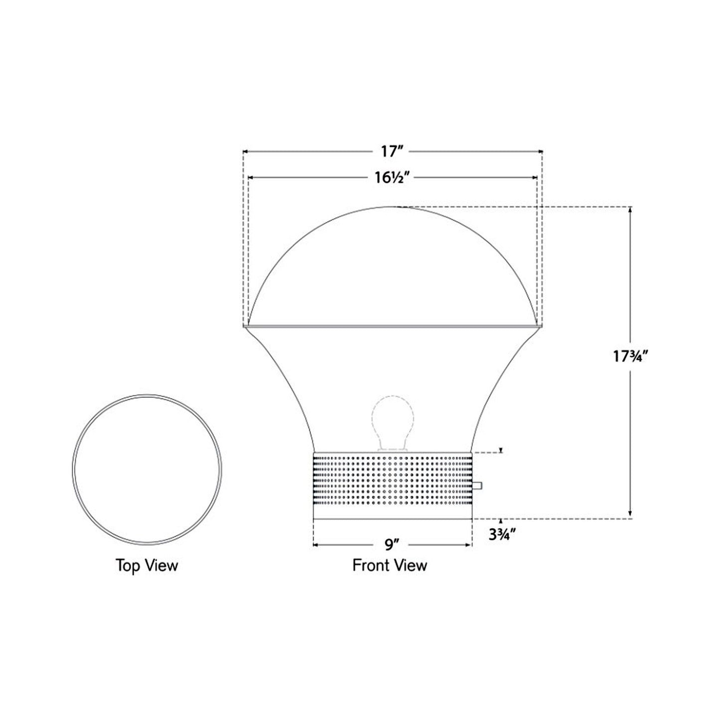 Precision Table Lamp - line drawing.