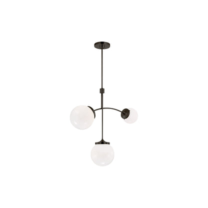 Prescott Chandelier in Bronze/White (Small).