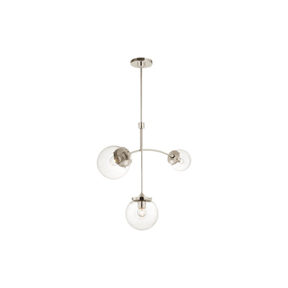 Prescott Chandelier in Polished Nickel/Clear (Small).