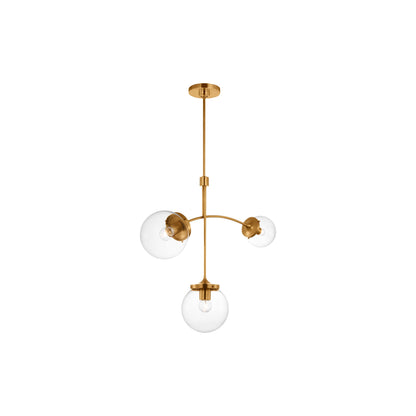 Prescott Chandelier in Soft Brass/Clear (Small).