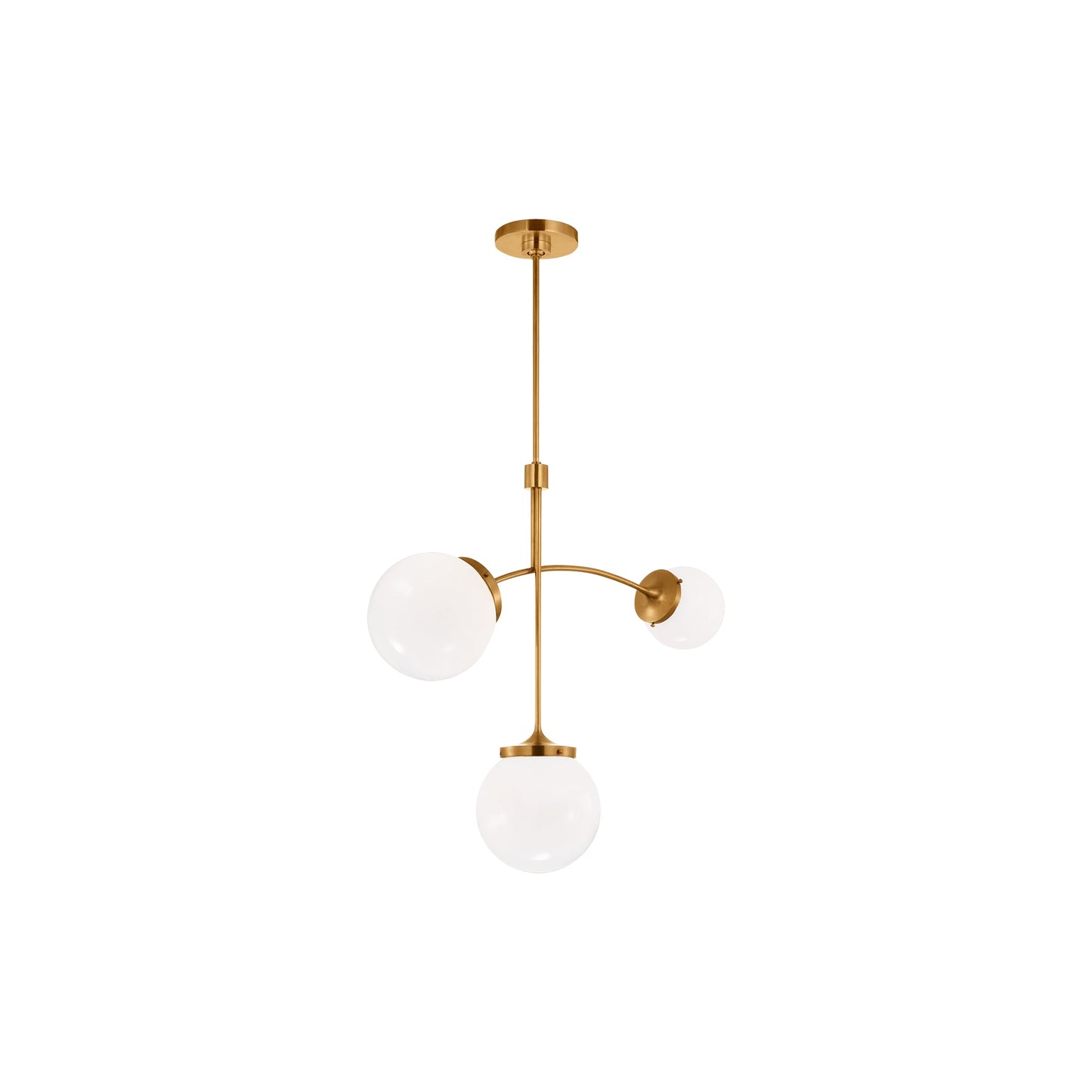 Prescott Chandelier in Soft Brass/White (Small).