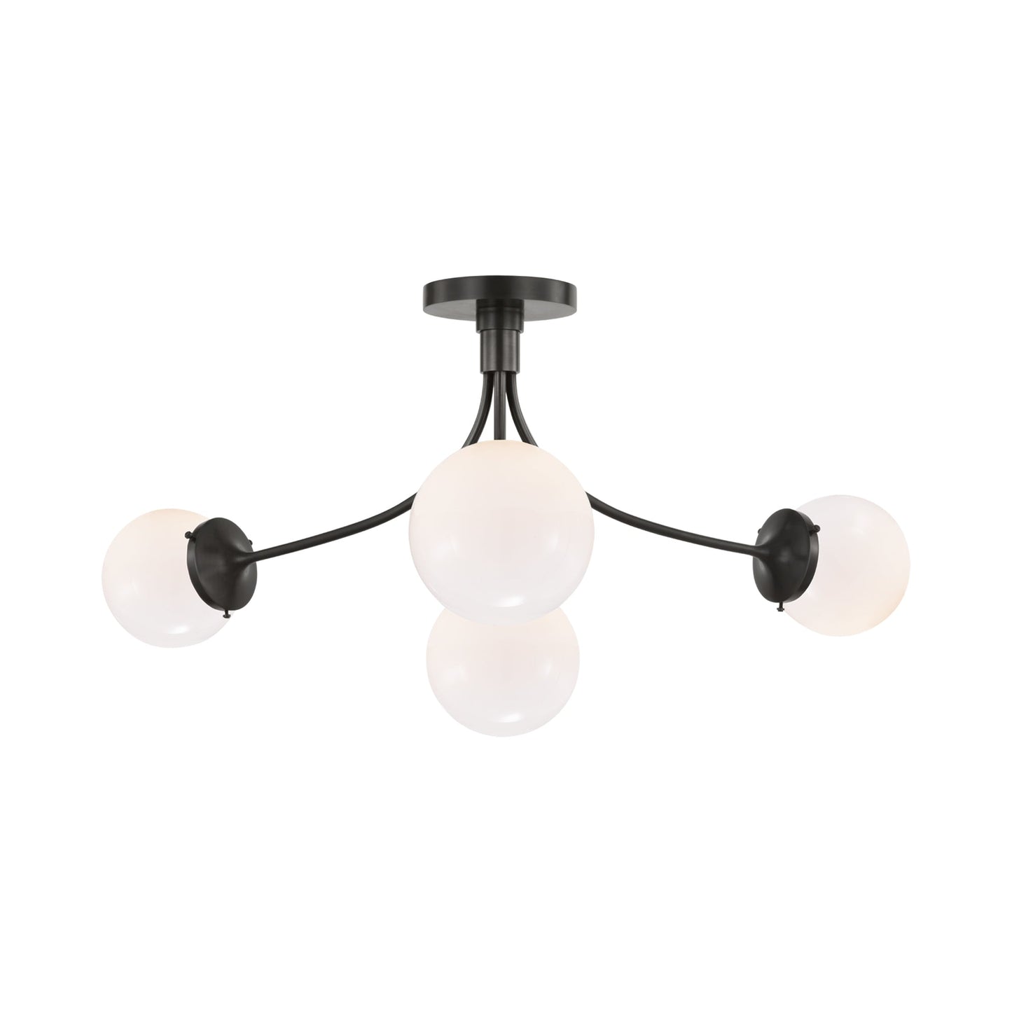 Prescott Semi Flush Ceiling Light in Bronze/White(Large).
