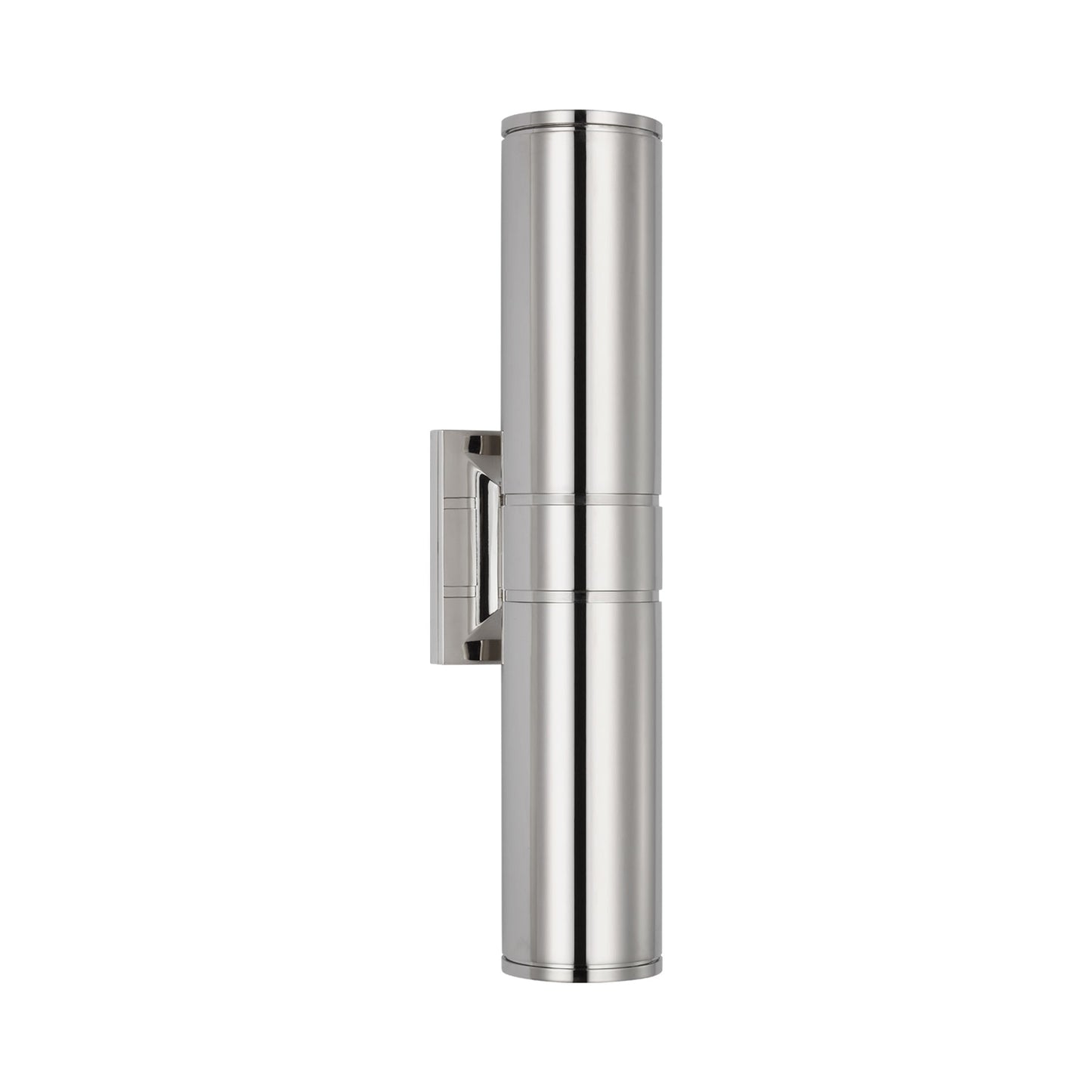 Provo Outdoor LED Wall Light in Polished Nickel (20-Inch).