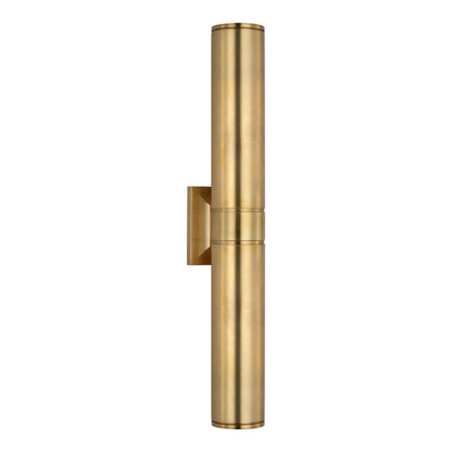 Provo Outdoor LED Wall Light in Antique-Burnished Brass (28-Inch).