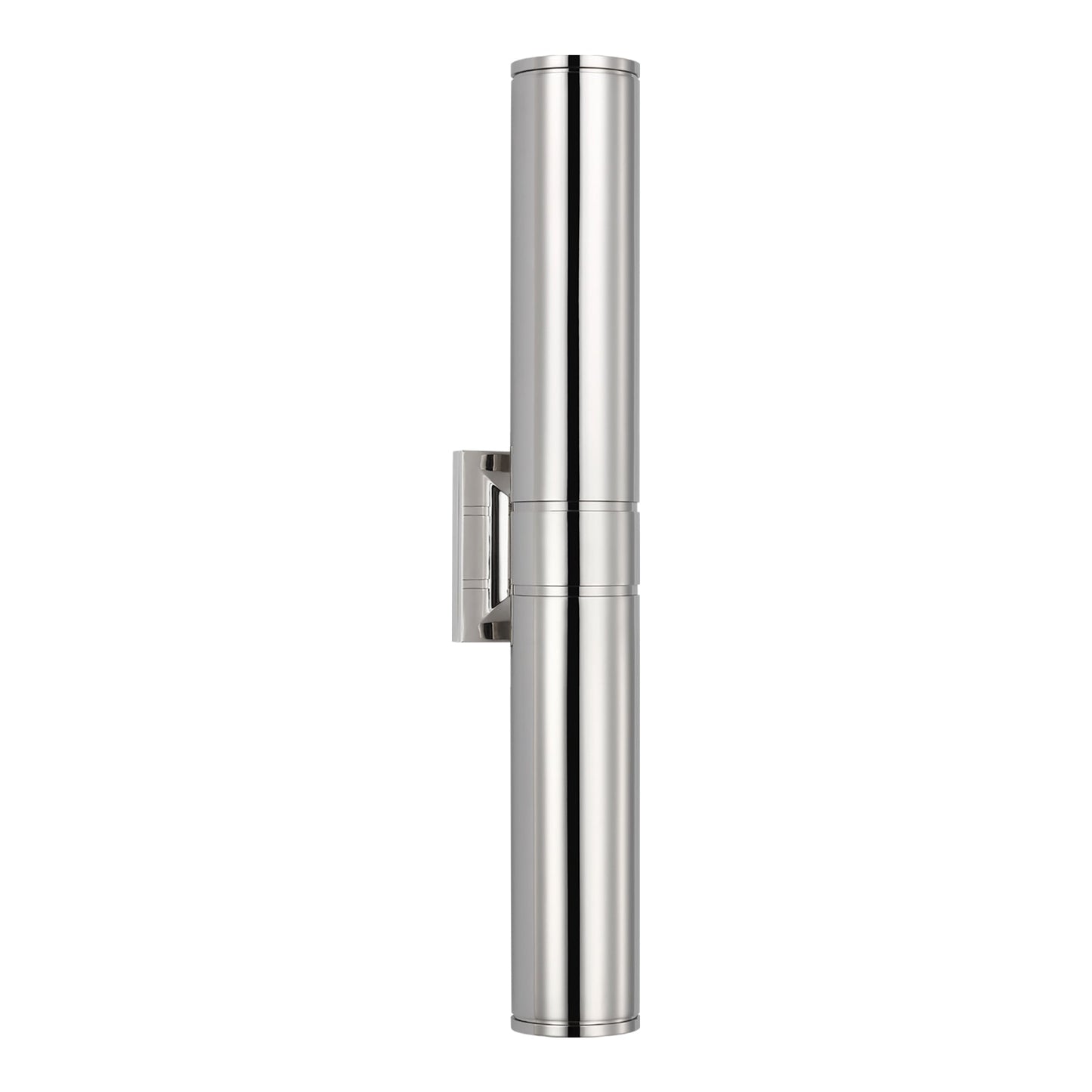 Provo Outdoor LED Wall Light in Polished Nickel (28-Inch).