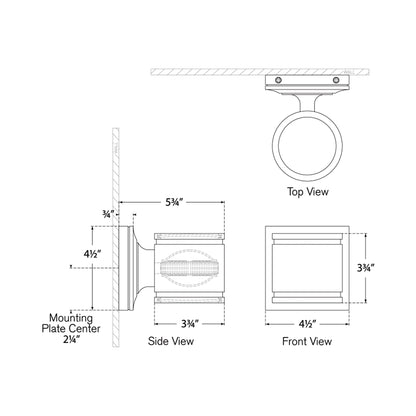 Provo Outdoor LED Wall Light - line drawing.
