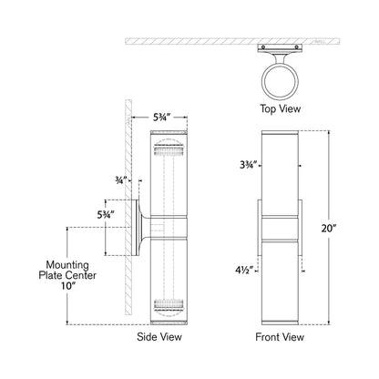 Provo Outdoor LED Wall Light - line drawing.