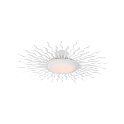Re LED Semi Flush Mount Ceiling Light in Matte White (30.5-Inch).