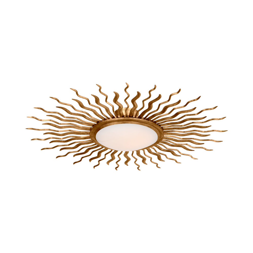 Re LED Semi Flush Mount Ceiling Light in Gilded Iron (38.25-Inch).