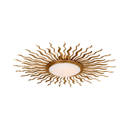 Re LED Semi Flush Mount Ceiling Light in Gilded Iron (38.25-Inch).