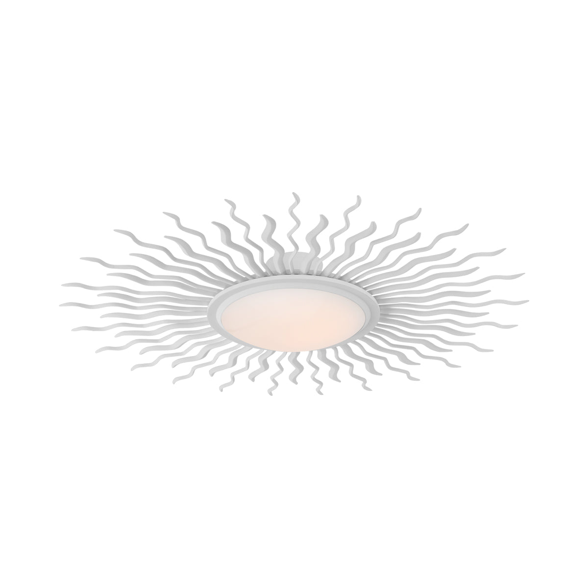 Re LED Semi Flush Mount Ceiling Light in Matte White (38.25-Inch).