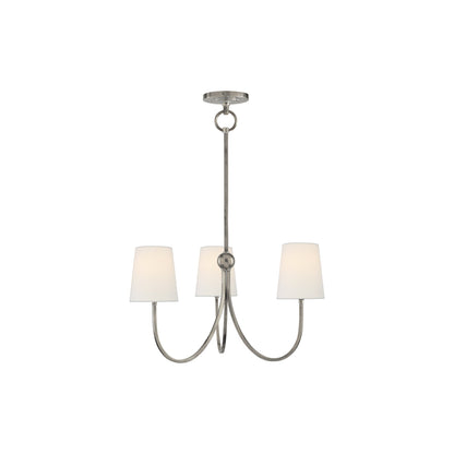 Reed Chandelier in Antique Nickel/Linen (Small).