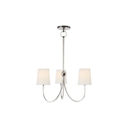 Reed Chandelier in Polished Nickel/Linen (Small).