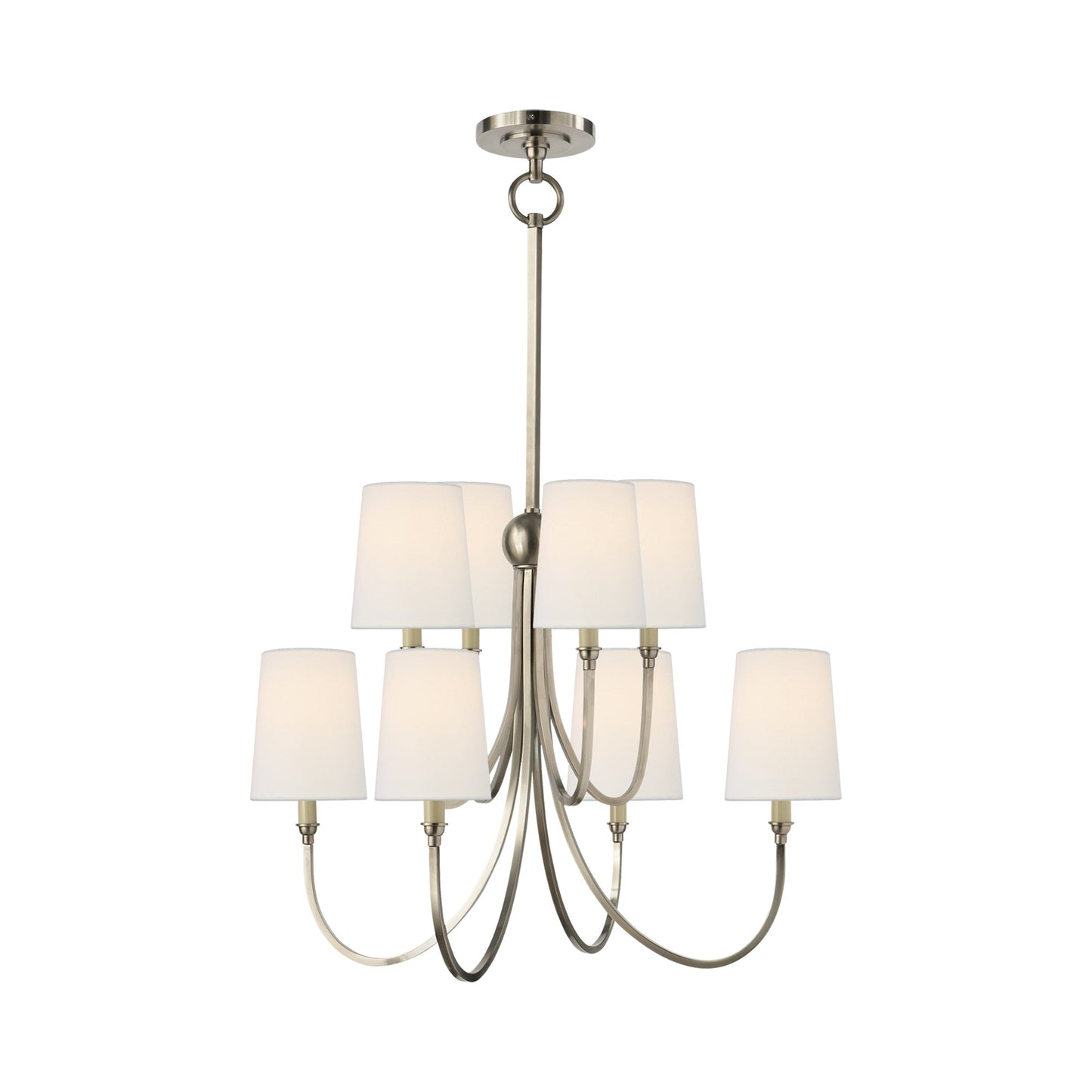 Reed Chandelier in Antique Nickel/Linen (Large).