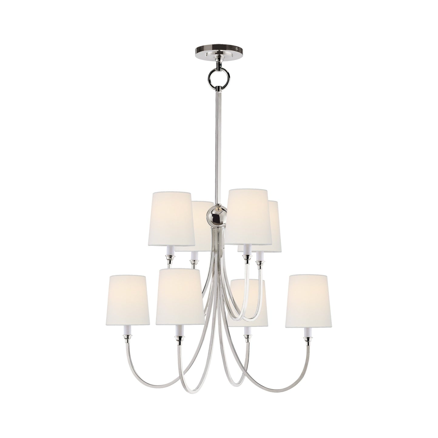 Reed Chandelier in Polished Nickel/Linen (Large).