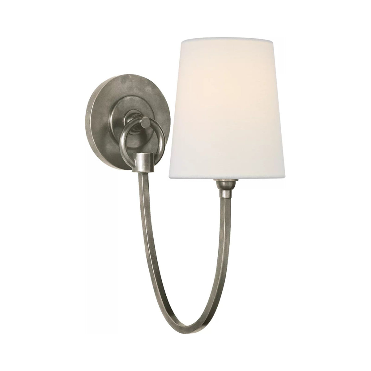 Reed Single Wall Light in Antique Nickel.