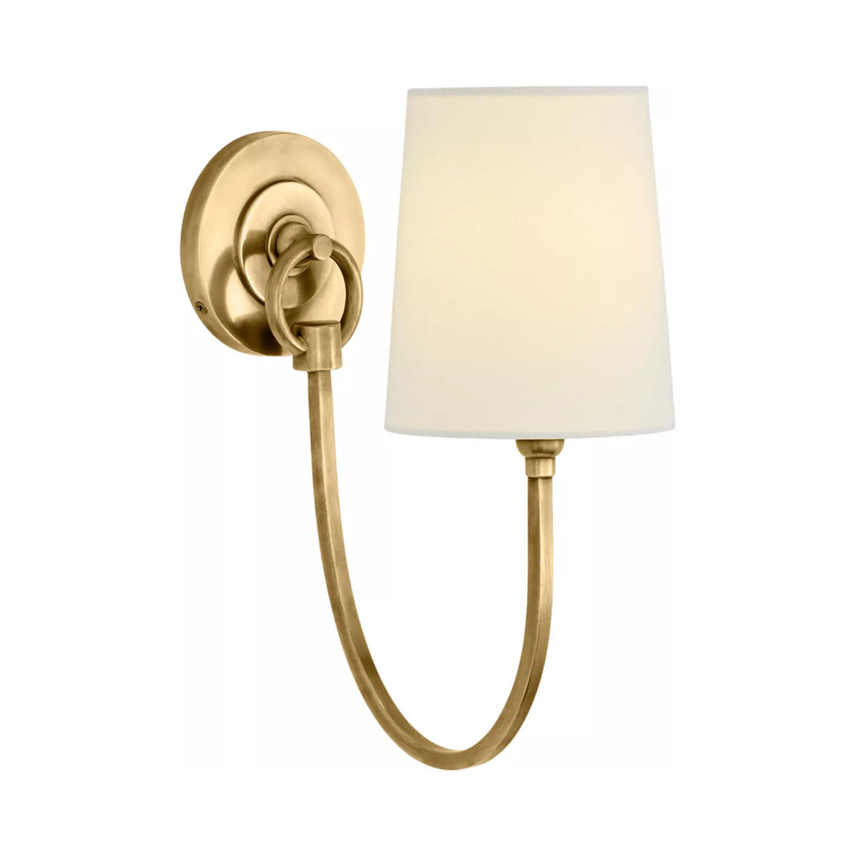 Reed Single Wall Light in Hand-Rubbed Antique Brass.