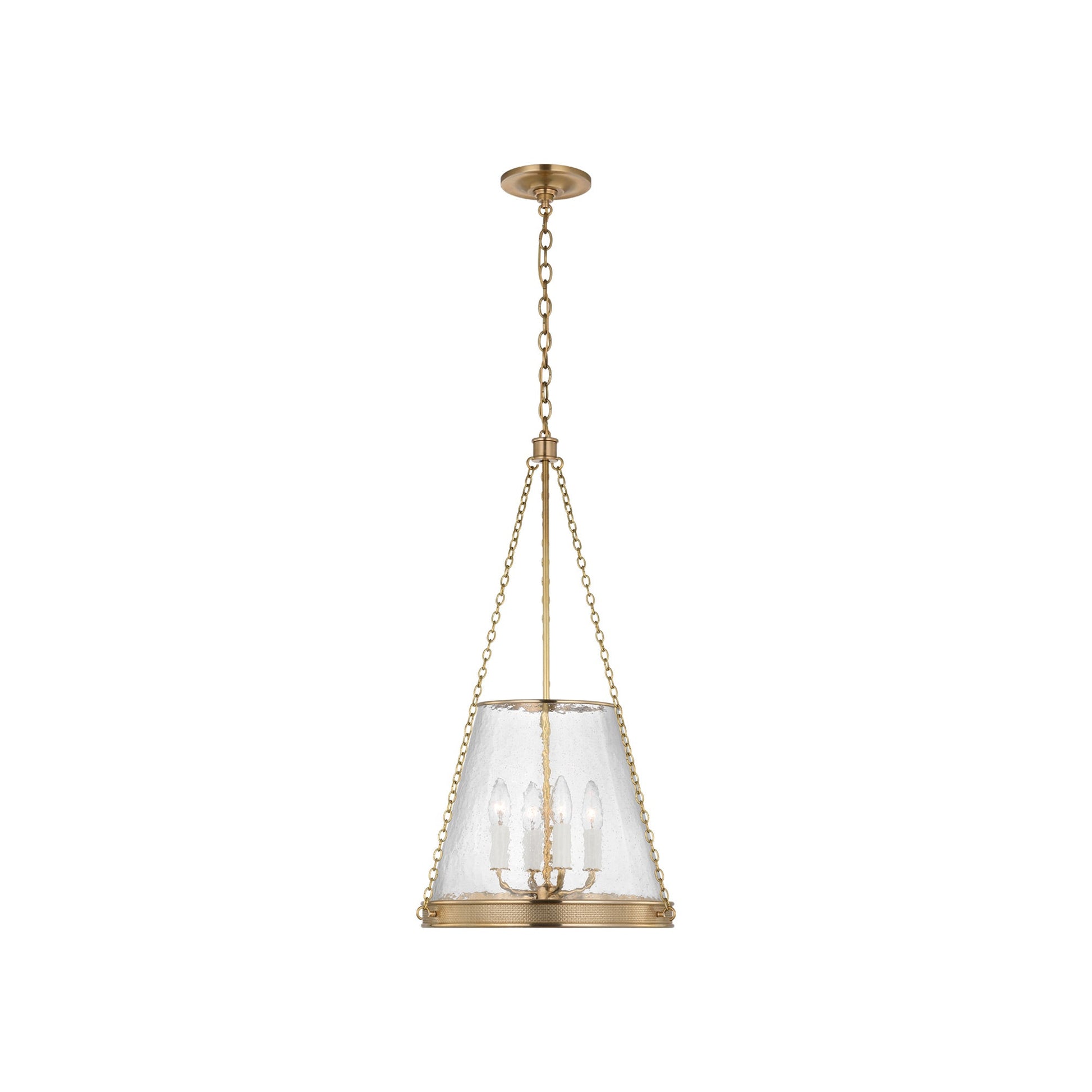 Reese Pendant Light in Soft Brass/Clear Glass(Small).